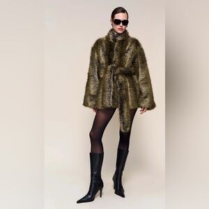 New price firm GUIZIO fur coat small Monroe Faux Fur Coat